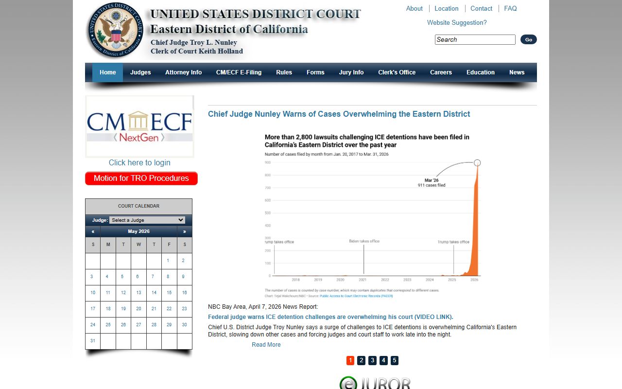 U.S. District Court Eastern District of California serving Merced County